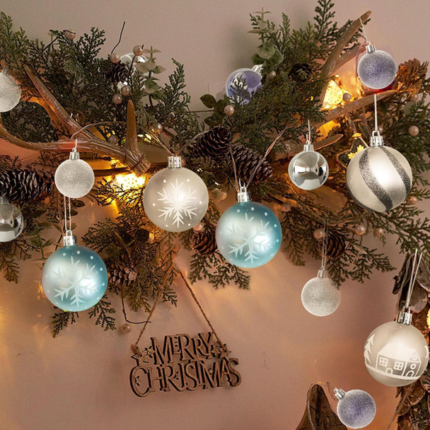 Silver Christmas Tree Ball Ornaments, Christmas Garland Ball Ornaments Shatterproof Christmas Garland Ornaments, Silver Ornaments for Christmas Tree Christmas Tree Garland Ornaments