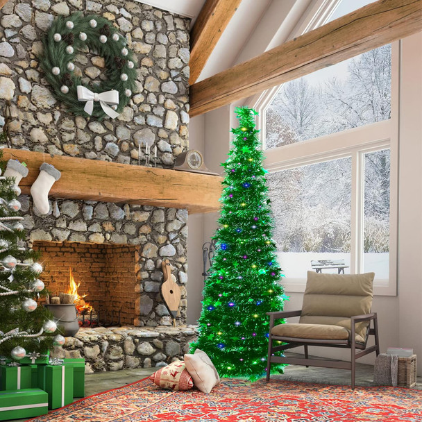 5Ft Pop up Christmas Tree, Collapsible Christmas Trees for Holiday Carnival Party Christmas Office Fireplace Indoor Outdoor Market Shop Decorations
