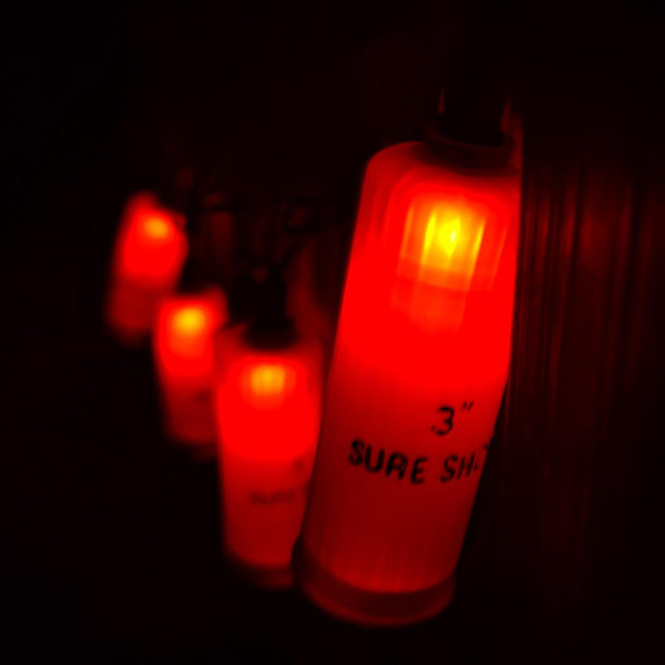 8.5Ft LED Red Shotgun Hell Light,Novelty Christmas Light Set with 10 PACK Red 3D Bullet Shaped Lights,Red Fairy Lights for Garden Christmas Casing Wreath Mexican Parties Decor