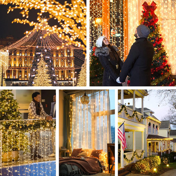 koopower 2 Pack 50 LEDs Battery String Lights, Auto On/Off Fairy Lights 8 Mode Waterproof Wire Lights for Bedroom, Garden, Halloween, Christmas, Wedding Decoration