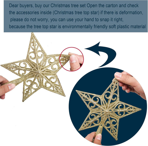 KTKDE 6ft Premium Artificial Holiday Christmas Tree w/ 1005 Branch Tips1pcs Tree top Star 200 Led Battery Operated String Lights,for Home Festival Celebration Perfect Choice for Xmas Decoration