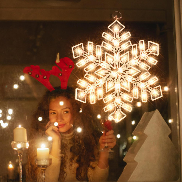 Lighted Snowflake Christmas Window Silhouette Decoration Christmas Lights for Christmas,Party,Home,Patio Lawn,Garden