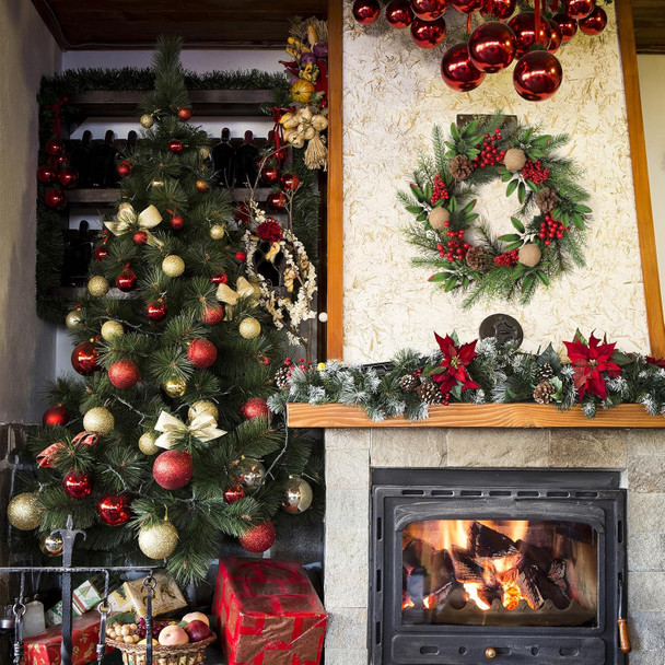 Christmas Wreath for Front Door,20 Inch Christmas Wreath Decorations with Wintry Pine, Decorated with Pine Cones, Berry Clusters, Frosted Branches for for Home Wall Window Porch Indoor Outdoor Decor Christmas Wreath for Front Door,20 Inch Christmas Wreath Decorations with Wintry Pine, Decorated with Pine Cones, Berry Clusters, Frosted Branches for for Home Wall Window Porch Indoor Outdoor Decor