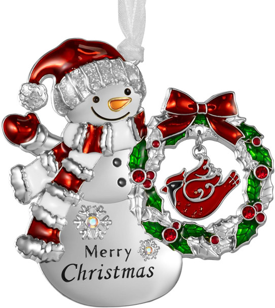 LIFE&FOOT Christmas Tree Ornaments Hanging Charm Decorative Pendant of Car Charm Holiday Keepsake Home Decor (Snowman (Silver))
