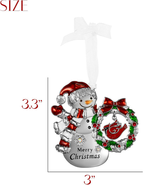 LIFE&FOOT Christmas Tree Ornaments Hanging Charm Decorative Pendant of Car Charm Holiday Keepsake Home Decor (Snowman (Silver))