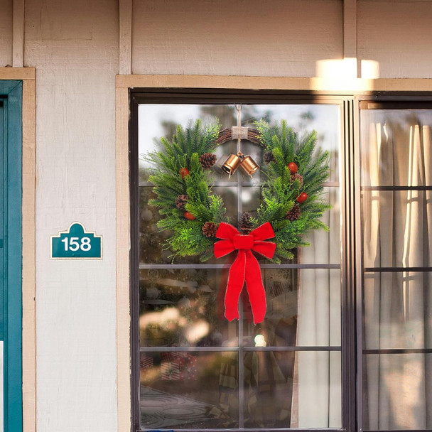 21''Bell Christmas Wreaths for Front Door, Beautiful Door Wreath with Bow Acorn Pinecone Decor for Christmas Year