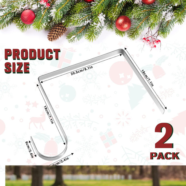 Loopeer 2 Pieces Christmas Headstone Wreath Hanger for Cemetery Gravestone Wreath Stand Tombstone Wreath Holder for Grave Marker Gravestone Flowers Decorations (8 Inch)