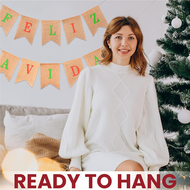 Mandala Crafts Burlap Feliz Navidad Banner Feliz Navidad Decorations Outdoor Indoor Feliz Navidad Sign Mexican Christmas Decorations Spanish Christmas Décor Garland