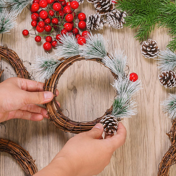 Grapevine Wreath Set, Marrywindix 10 Pieces Natural Vine Branch Wreath Christmas DIY Rattan Wreath Garland for Christmas Holiday Craft Wedding Decor (6 in.) Grapevine Wreath Set, Marrywindix 10 Pieces Natural Vine Branch Wreath Christmas DIY Rattan Wreath Garland for Christmas Holiday Craft Wedding Decor (6 in.)