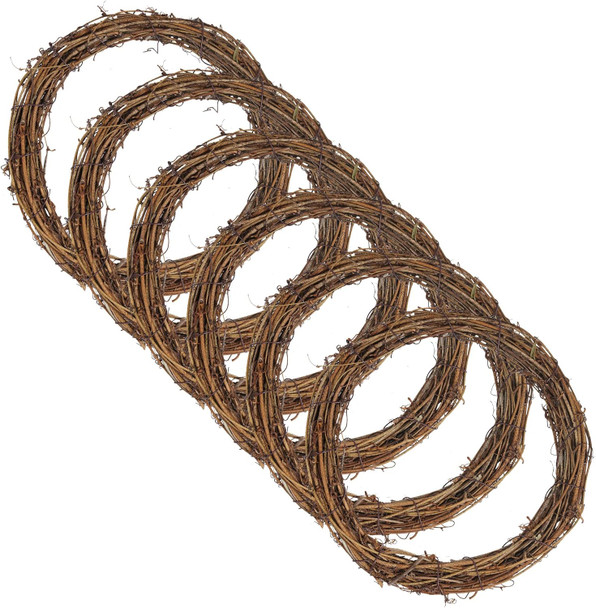 Grapevine Wreath Set, Marrywindix 6 Pieces Natural Vine Branch Wreath Christmas DIY Rattan Wreath Garland for Christmas Holiday Craft Wedding Decor (8 in.) Grapevine Wreath Set, Marrywindix 6 Pieces Natural Vine Branch Wreath Christmas DIY Rattan Wreath Garland for Christmas Holiday Craft Wedding Decor (8 in.)