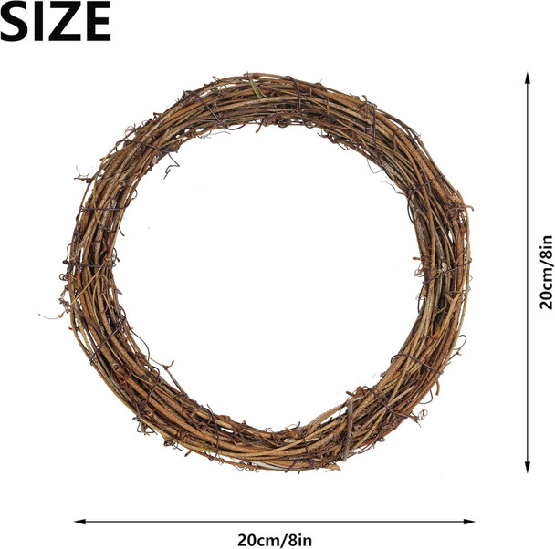 Grapevine Wreath Set, Marrywindix 6 Pieces Natural Vine Branch Wreath Christmas DIY Rattan Wreath Garland for Christmas Holiday Craft Wedding Decor (8 in.) Grapevine Wreath Set, Marrywindix 6 Pieces Natural Vine Branch Wreath Christmas DIY Rattan Wreath Garland for Christmas Holiday Craft Wedding Decor (8 in.)