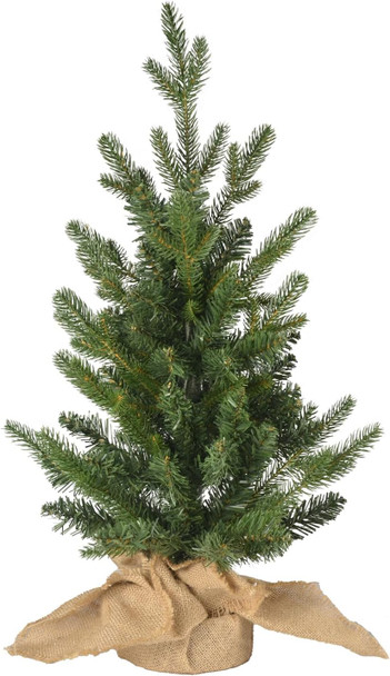2FT Artificial Christmas Tree with 122 PE&PVC Mixed Branch Tips, Unlit Premium Fir Xmas Tree for Home, Office, Party Decoration, Metal Hinges & Foldable Base, Green