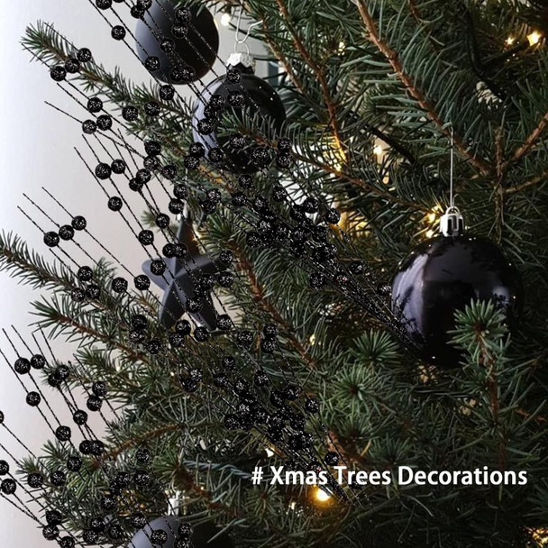 12 PCS Artificial Glitter Berry, Black Christmas Glitter Picks Artificial Berries Stems Ornaments Fake Xmas Stem Decorative Sticks for Vases Tall DIY Wreath Home Decor Halloween Decoration (15.8’’) 12 PCS Artificial Glitter Berry, Black Christmas Glitter Picks Artificial Berries Stems Ornaments Fake Xmas Stem Decorative Sticks for Vases Tall DIY Wreath Home Decor Halloween Decoration (15.8’’)