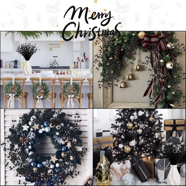 12 PCS Artificial Glitter Berry, Black Christmas Glitter Picks Artificial Berries Stems Ornaments Fake Xmas Stem Decorative Sticks for Vases Tall DIY Wreath Home Decor Halloween Decoration (15.8’’) 12 PCS Artificial Glitter Berry, Black Christmas Glitter Picks Artificial Berries Stems Ornaments Fake Xmas Stem Decorative Sticks for Vases Tall DIY Wreath Home Decor Halloween Decoration (15.8’’)