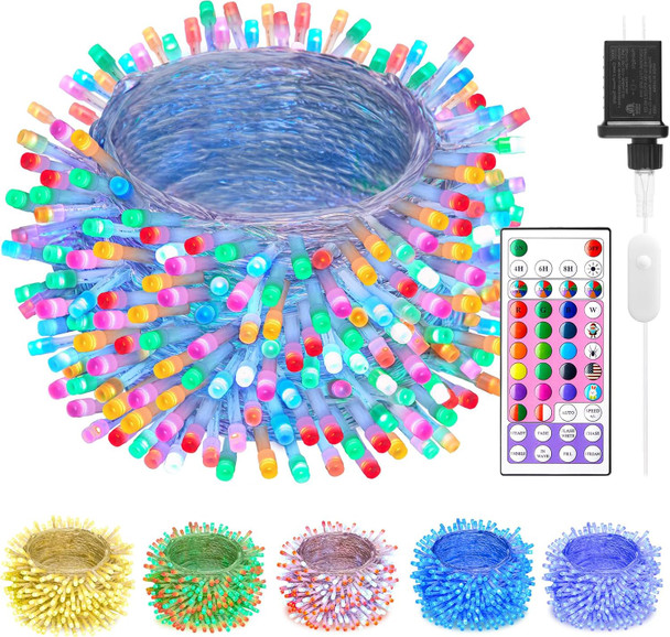 Minetom String Lights Color Changing - 22 Colors 66FT 200 LED Fairy String Lights with Remote,Twinkle Fairy Lights Indoor with 12 Lighting Modes, Pastel Easter Lights for Bedroom Classroom St. Patrick