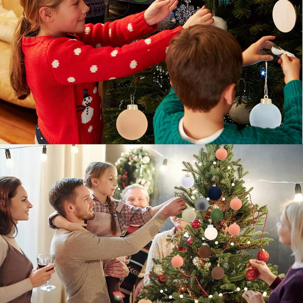 Velvet Christmas Ornaments,Velvet Ornaments for Christmas Tree, Wreath & Party Decorations,with Hanging Loop (Velvet 001, 12pcs)