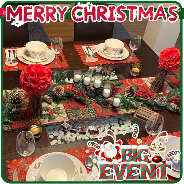 Christmas Pine Garland Artificial 6.3ft with Red Berry Branch Pine Cone, Xmas Tree Garland, Table Runner Decorations, Winter Holiday Decor Outdoor Indoor for Stairs Railing