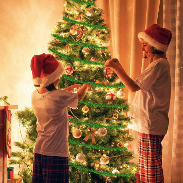 Tinsel Garland,2 Roll Tinsel Garland Thin Glitter Tinsel Metallic Holiday Tinsel Garland Twist Tinsel Garland,Twist Tinsel Garland Decoration (Red,Green)