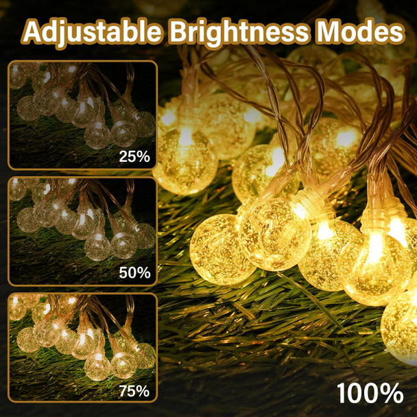 OMIKA Color Changing Globe String Lights USB Plug, 16.5ft 50 LEDs Crystal Bubble Ball Fairy Lights with Remote Timer Ambient Lighting for Girls Bedroom Home Xmas Halloween Party Decor (16 Colors)