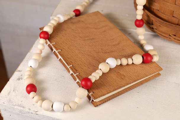 One Holiday Way 9-Foot Rustic Red, White and Unfinished Wood Bead Garland Christmas Tree Decoration - Decorative Vintage Wooden Beads for Everyday Chic Winter Valentines Farmhouse Xmas Home Decor One Holiday Way 9-Foot Rustic Red, White and Unfinished Wood Bead Garland Christmas Tree Decoration - Decorative Vintage Wooden Beads for Everyday Chic Winter Valentines Farmhouse Xmas Home Decor
