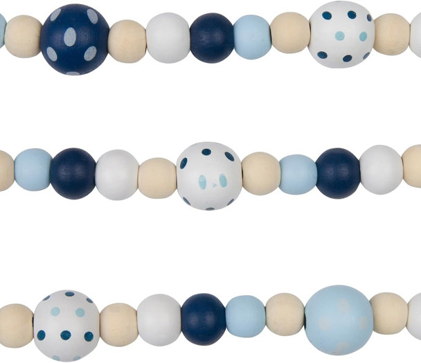 One Holiday Way 9-Foot Rustic Blue, White, and Unfinished Wood Bead Garland w/Dots Christmas Tree Decoration - Decorative Vintage Wooden Beads for Everyday Chic Country Farmhouse Elegant Home Decor One Holiday Way 9-Foot Rustic Blue, White, and Unfinished Wood Bead Garland w/Dots Christmas Tree Decoration - Decorative Vintage Wooden Beads for Everyday Chic Country Farmhouse Elegant Home Decor