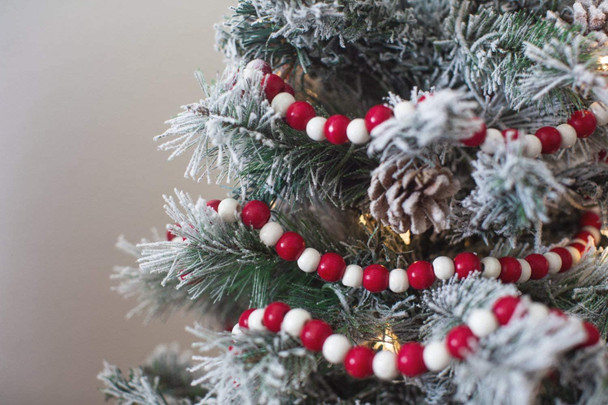 One Holiday Way 9-Foot Long Rustic Bright Red and White Wood Bead Garland Christmas Tree Decoration - Decorative Vintage Style Wooden Beads for Valentines Everyday Chic Country Farmhouse Home Decor One Holiday Way 9-Foot Long Rustic Bright Red and White Wood Bead Garland Christmas Tree Decoration - Decorative Vintage Style Wooden Beads for Valentines Everyday Chic Country Farmhouse Home Decor