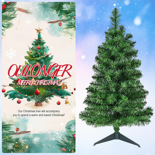 3Ft Premium Artificial Small Mini Christmas Tree for Tabletop,Home, Office, Indoor and Outdoor Decor,Holiday Decoration,Easy Assembly Metal Hinges & Foldable Base.Green Tree