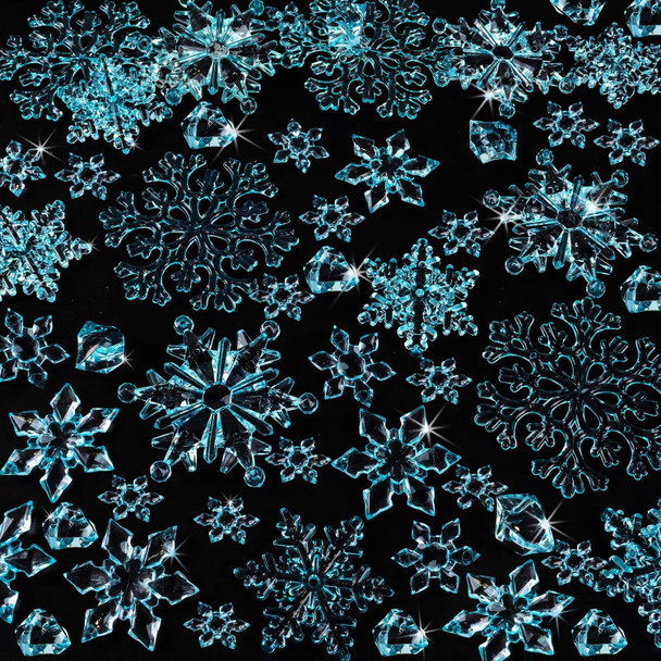 40Pcs Christmas Tree Decorations Christmas Snowflake Ornaments, Blue Acrylic Crystal Snowflakes Christmas Hanging Ornaments with Beads for Christmas Tree Winter Xmas Holiday Party Supplies Indoor