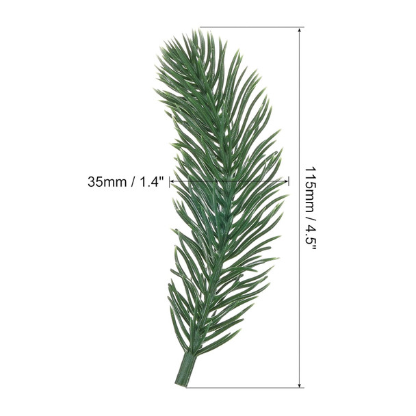 PATIKIL 4.5" Artificial Green Pine Needles, 48 Pack Branches Small Twigs Stems Picks for Christmas Wreath Arrangement DIY Craft Wedding Party Home, Style 2