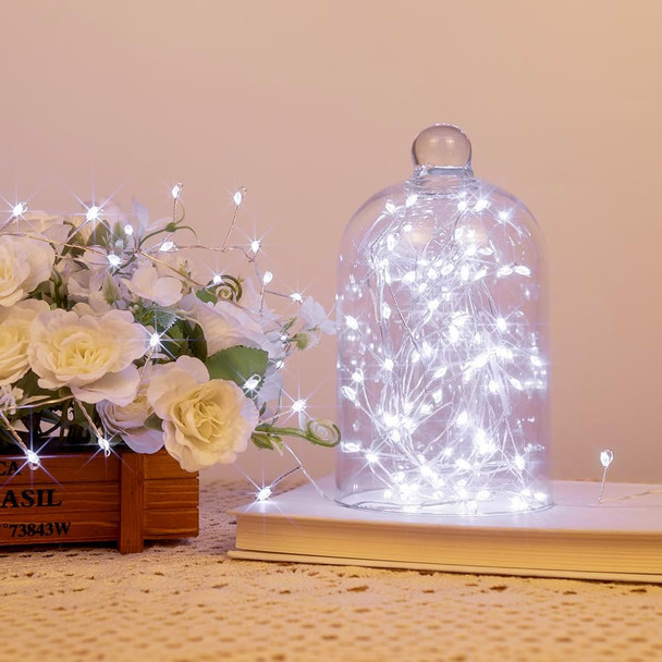 Fairy Lights Plug in, 50 Feet 500LED Cool White Silver Wire Firecracker Firefly Lights with Remote, Waterproof Copper Wire Lights for Bedroom Wreath Window Wedding Christmas Tree Decoration