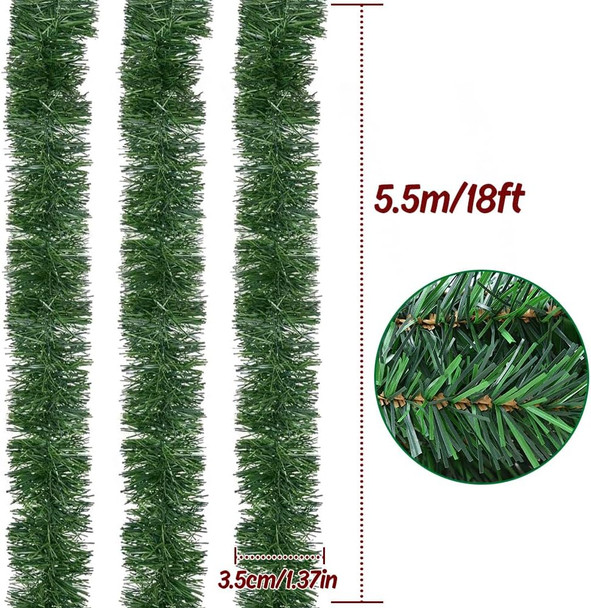 Christmas Garland, Deluxe 54Ft Artificial Non-Lit Soft Green Garlands - Festive Holiday Decor for Indoor and Outdoor Use (54ft)