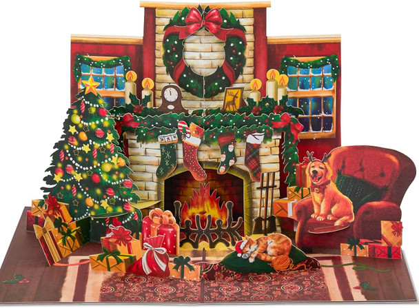 Christmas Fireplace Pop Up Card, Cat and Dog, Christmas Tree, Wreath, Garland, s, Stockings, Cozy 3D Greeting Card, Ideal for Cat and Dog Person, Family, Friends, 5x7 Christmas Fireplace Pop Up Card, Cat and Dog, Christmas Tree, Wreath, Garland, s, Stockings, Cozy 3D Greeting Card, Ideal for Cat and Dog Person, Family, Friends, 5x7