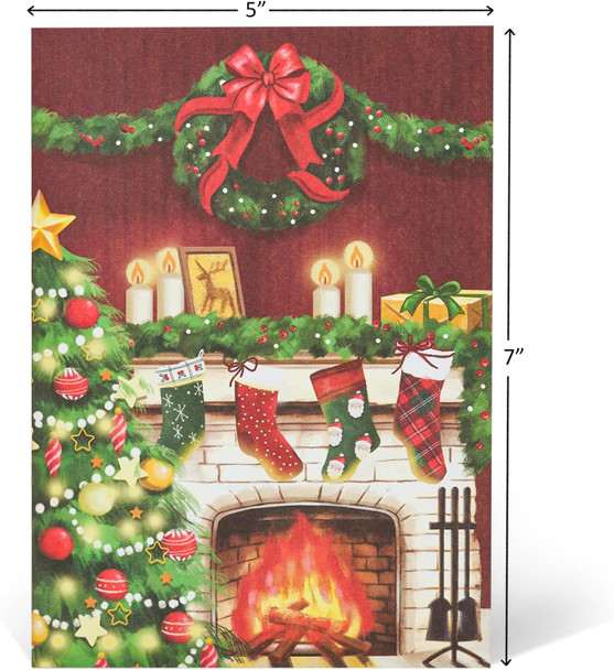 Christmas Fireplace Pop Up Card, Cat and Dog, Christmas Tree, Wreath, Garland, s, Stockings, Cozy 3D Greeting Card, Ideal for Cat and Dog Person, Family, Friends, 5x7 Christmas Fireplace Pop Up Card, Cat and Dog, Christmas Tree, Wreath, Garland, s, Stockings, Cozy 3D Greeting Card, Ideal for Cat and Dog Person, Family, Friends, 5x7