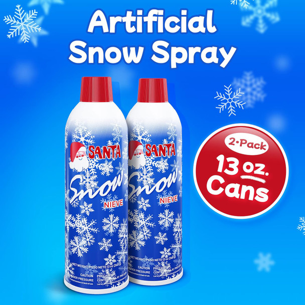 Prextex Winter Textured Snow Spray - 2 Pack 13oz Aerosol Bottles - Flocking Spray for Christmas Tree, Artificial Snow Spray for Crafts, Fake Snow for Windows, Holiday Decorations, Snow Effect