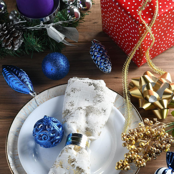 Prextex Christmas Tree Ball Ornaments - Blue Christmas Ornaments Set for Christmas, Holiday, Wreath and Party Decorations (24 pcs - Small, Medium, Large) Shatterproof