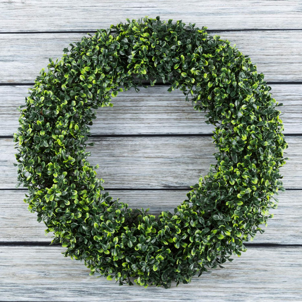 Pure Garden 19.5-Inch Boxwood Wreath - Round UV Resistant Artificial Spring, Summer, Fall, or Winter Wreath - Indoor/Outdoor Wreaths for Front Door