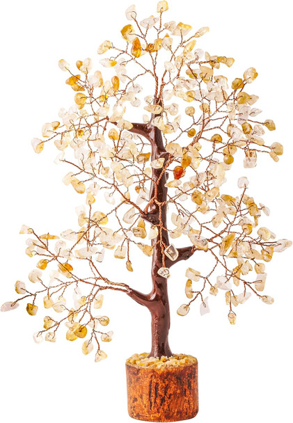 Citrine Crystal - Gem Tree - Crystal Tree of Life - Feng Shui Money Tree - Good Luck Stones and Crystals - Bonsai Tree Sculpture - Aesthetic Room Decor - Reiki Decor - Good Luck s