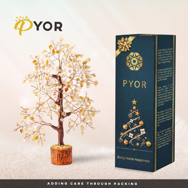 Citrine Crystal - Gem Tree - Crystal Tree of Life - Feng Shui Money Tree - Good Luck Stones and Crystals - Bonsai Tree Sculpture - Aesthetic Room Decor - Reiki Decor - Good Luck s