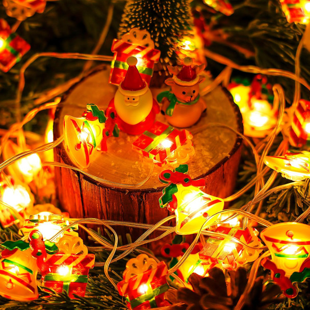 Christmas String Lights - 70LED 41ft Fairy Lights with Santa Box & Jingle Bell - Timing Function Christmas Lighting for Yard Bedroom Fence House Party Xmas Tree Garland Christmas Decorations