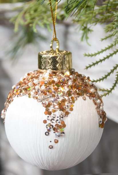 12Pcs 4” Silk Christmas Ball Decorations, Satin Christmas Tree Ornaments, Luxury Vintage Hanging Christmas Home Decor for Xmas Holiday Wedding Party Decoration (White)