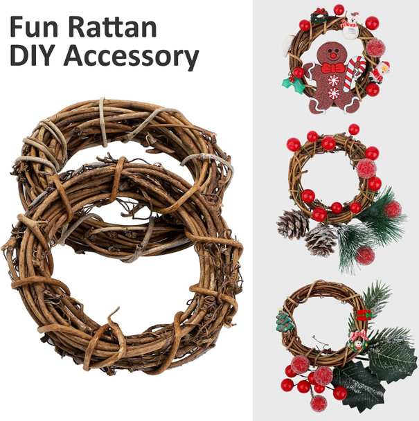 Ruisita 24 Pieces Grapevine Wreaths Vine Branch Wreath Natural 3 Inch Christmas Rattan Wreath Garland Decoration for Christmas Holiday Craft or Wedding Supplies Ruisita 24 Pieces Grapevine Wreaths Vine Branch Wreath Natural 3 Inch Christmas Rattan Wreath Garland Decoration for Christmas Holiday Craft or Wedding Supplies