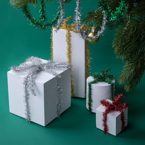 Sfcddtlg 21.8Yard Glitter Christmas Tinsel Garland-4 Color Thin Christmas Tinsel Ribbon Garland for Christmas Tree Birthday Party Wedding Decorations Supplies(Four Color)