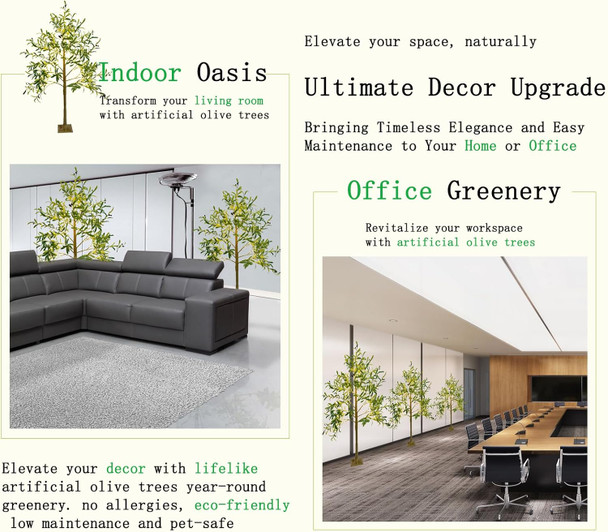 6FT Artificial Lighted Olive Tree with 240 LED Warm White Lights - Indoor and Outdoor Decorative Lighting for Christmas Weddings and Home Holidays