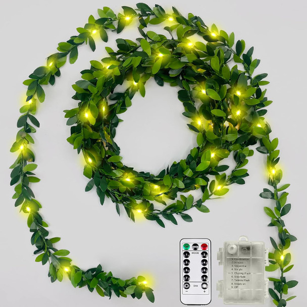 Battery Operated Vine String Lights, 33 Ft 100Led 8 Modes, Warm White Light with Green Vine, Suitable for Indoor and Outdoor, Wedding, Garden, Party, Fence,Room,Christmas, Home Decoration Battery Operated Vine String Lights, 33 Ft 100Led 8 Modes, Warm White Light with Green Vine, Suitable for Indoor and Outdoor, Wedding, Garden, Party, Fence,Room,Christmas, Home Decoration