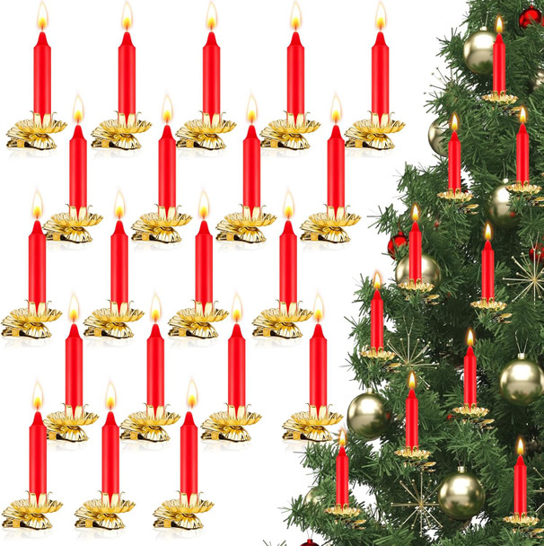 Tessco 40 Pcs Christmas Metal Candle Holder with Clip Set 20 Candle Holders for Christmas Tree Flower Shape Christmas Candle Clip Set with 20 Christmas Candles for Birthday Christmas(Gold Red) Tessco 40 Pcs Christmas Metal Candle Holder with Clip Set 20 Candle Holders for Christmas Tree Flower Shape Christmas Candle Clip Set with 20 Christmas Candles for Birthday Christmas(Gold Red)