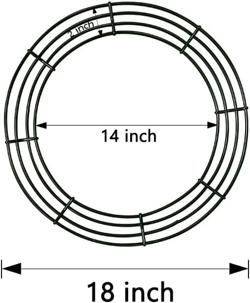 12 Pack 18'' Metal Wreath Frame Green Wire Wreath Rings for Christmas Year Party Home Decor DIY Crafts Supplies
