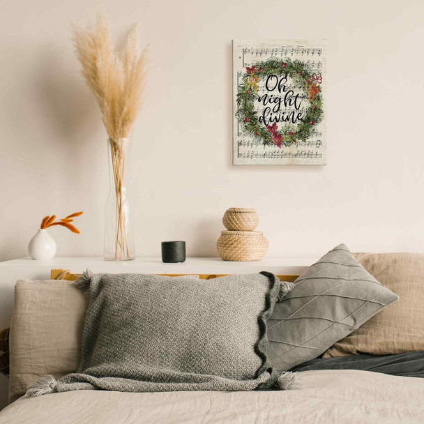 TLESKE Vintage Winter Christmas Carol Oh Night Divine Wall Art Decor, Retro Christian Christmas Song Canvas Wall Art Print for Bedroom Living Room, Christmas Wreath Music Notes Wall Artwork Picture, 11x14in TLESKE Vintage Winter Christmas Carol Oh Night Divine Wall Art Decor, Retro Christian Christmas Song Canvas Wall Art Print for Bedroom Living Room, Christmas Wreath Music Notes Wall Artwork Picture, 11x14in