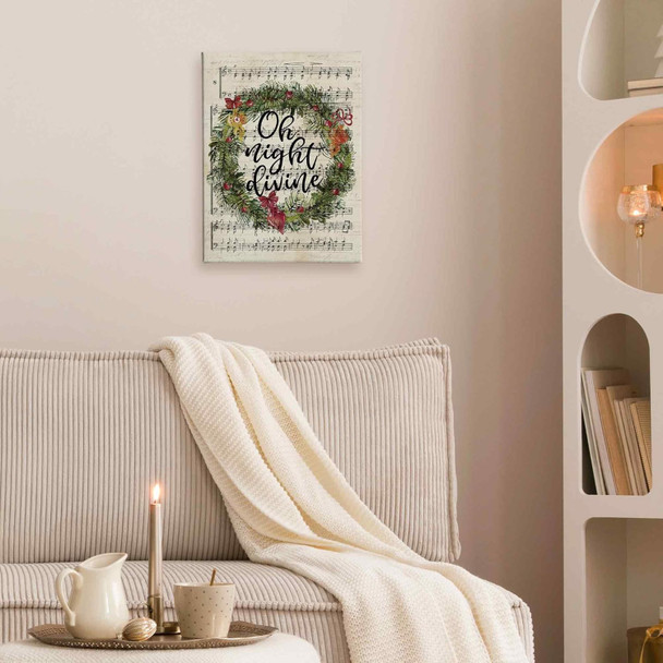 TLESKE Vintage Winter Christmas Carol Oh Night Divine Wall Art Decor, Retro Christian Christmas Song Canvas Wall Art Print for Bedroom Living Room, Christmas Wreath Music Notes Wall Artwork Picture, 11x14in TLESKE Vintage Winter Christmas Carol Oh Night Divine Wall Art Decor, Retro Christian Christmas Song Canvas Wall Art Print for Bedroom Living Room, Christmas Wreath Music Notes Wall Artwork Picture, 11x14in