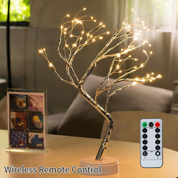 LED Bonsai Tree Light for Room Decor 20" 108 LED Artificial Fairy Light Tree Battery/USB Operated Tabletop Warm Light Lighted Tree for Home Room Decor （8 Function）