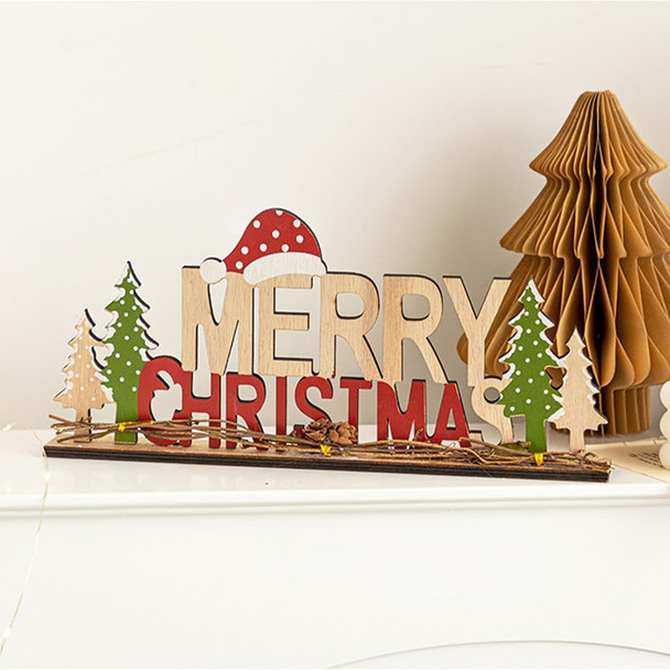 Christmas Tabletop Decor Sign, Wooden Christmas Signs with Christmas Tree Merry Christmas Letter for Coffee Table,Tiered Tray,Shelf Christmas Decorations for Home/Holiday Christmas Decor